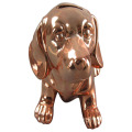 Plating Cobre Dog Forma Cerâmica Piggy Bank para decoração para casa